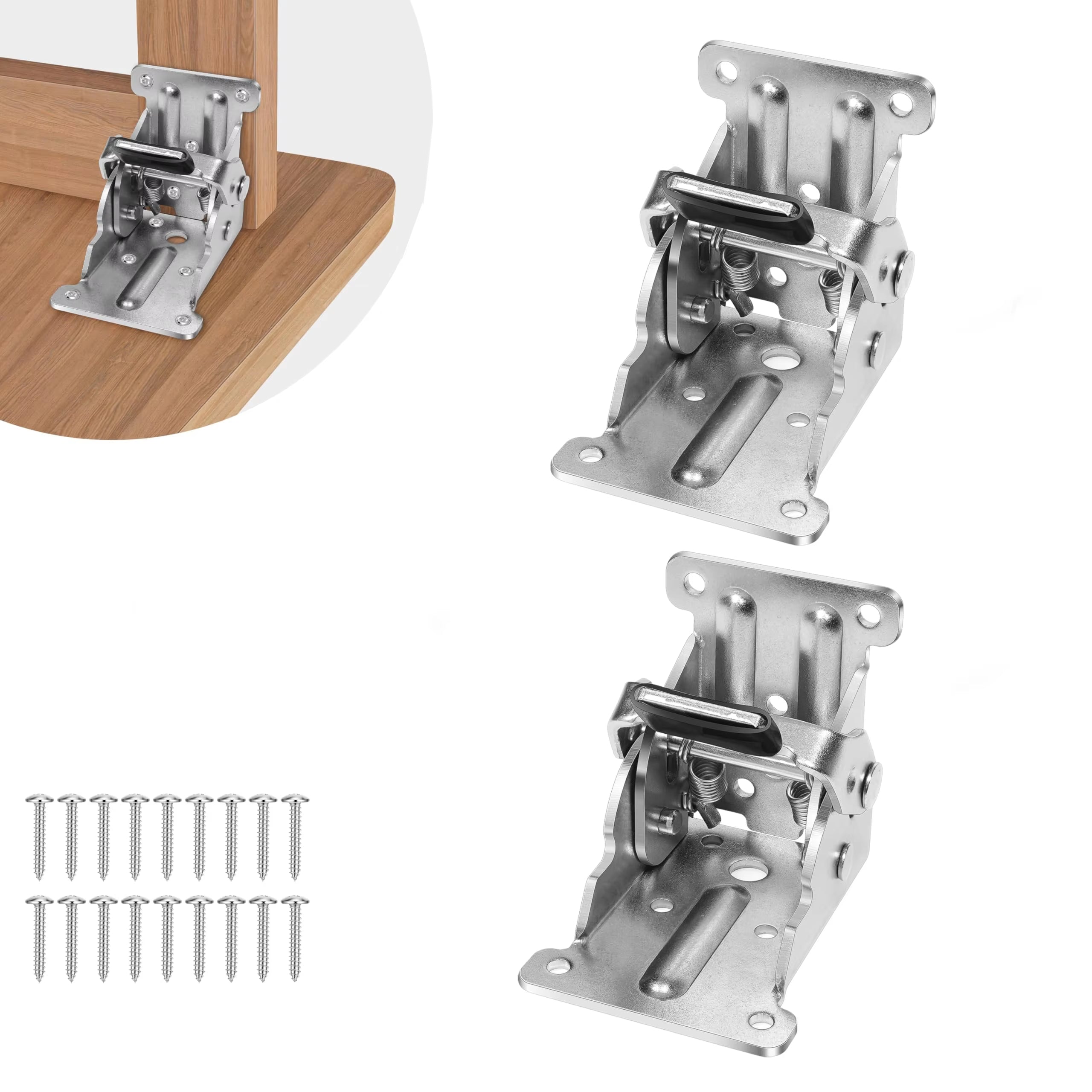 Folding Steel Table Set of 2 – Self-Locking, Supports up to 225 kg