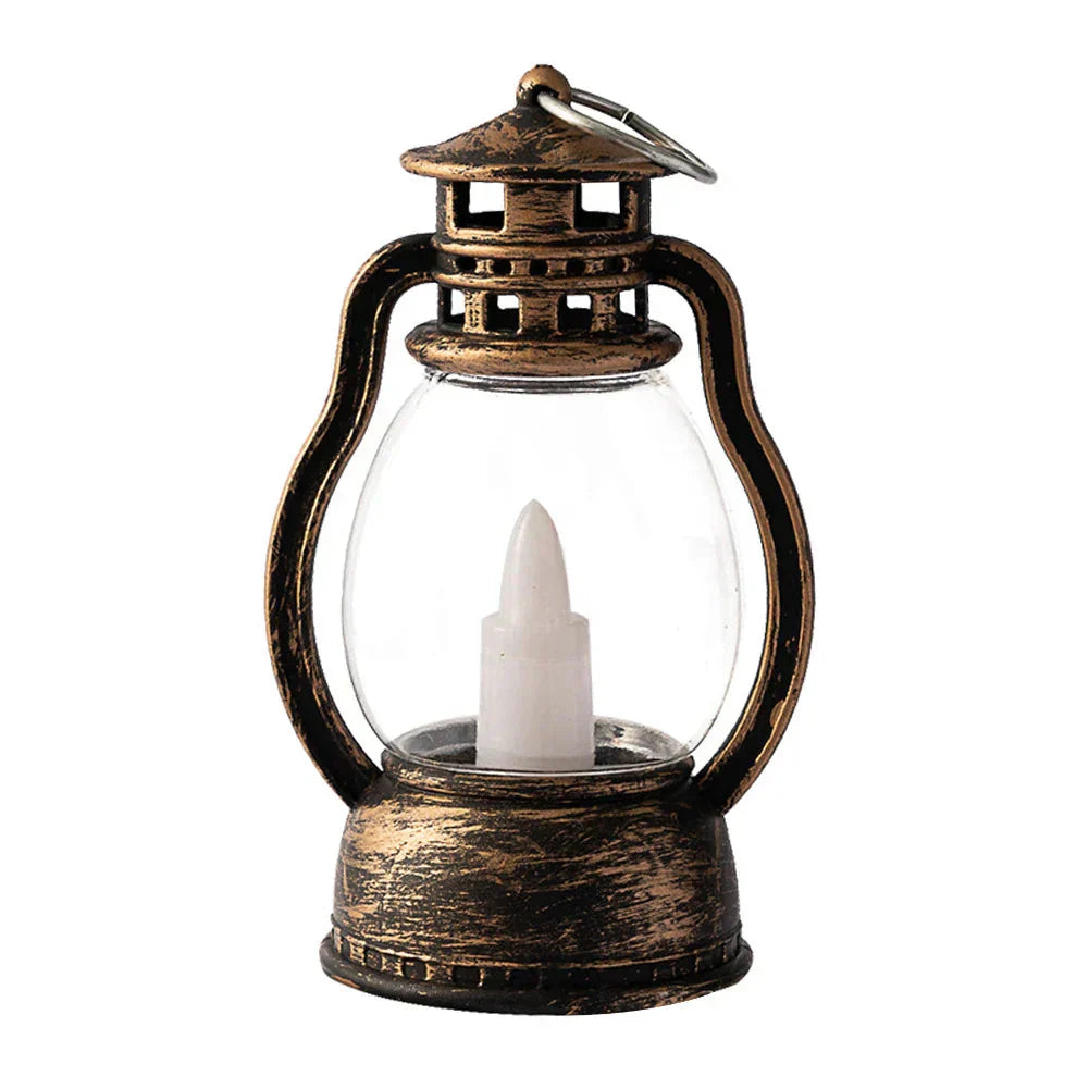 Vintage-Style Solar Lantern Featuring Flickering LED Illumination