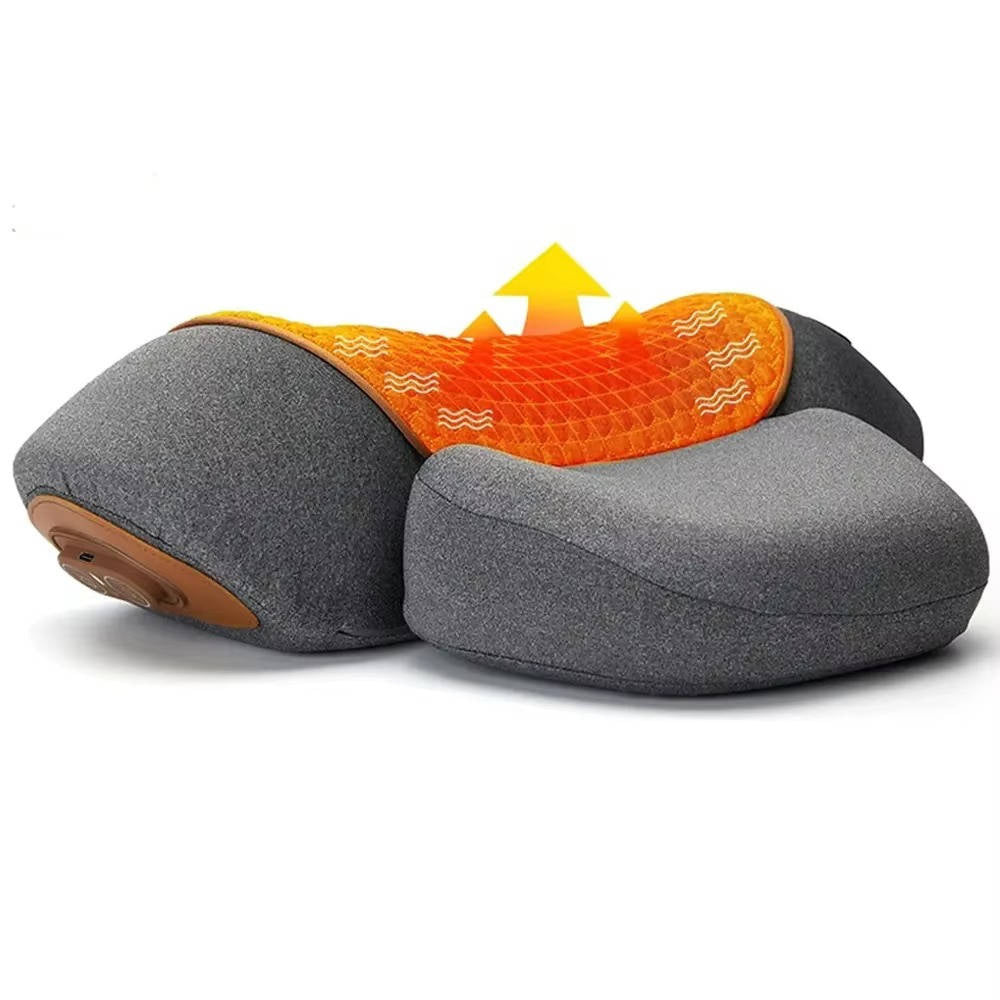 Neck Massage Pillow with Heat, Adjustable Support, and Vibration Options