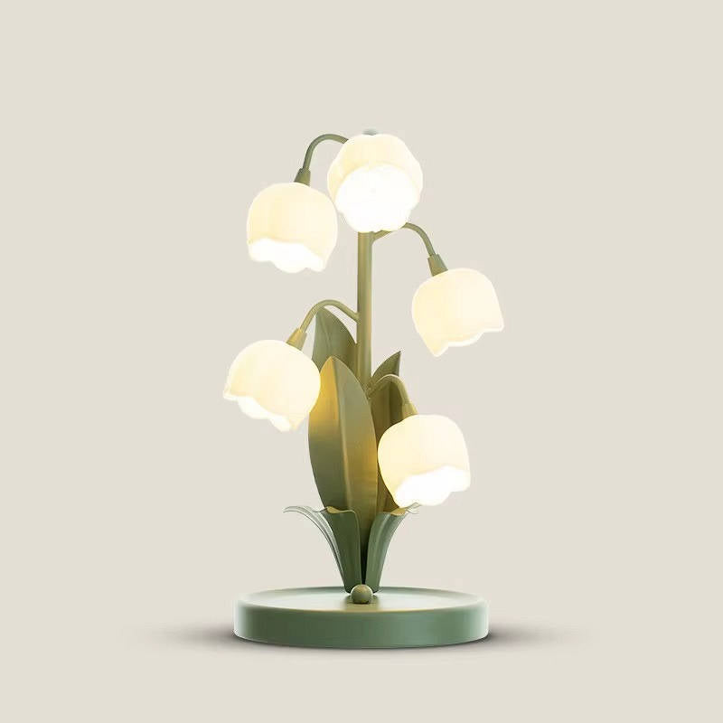 USB Powered Bonsai Table Lamp with Artificial Rose and 3 Lighting Options