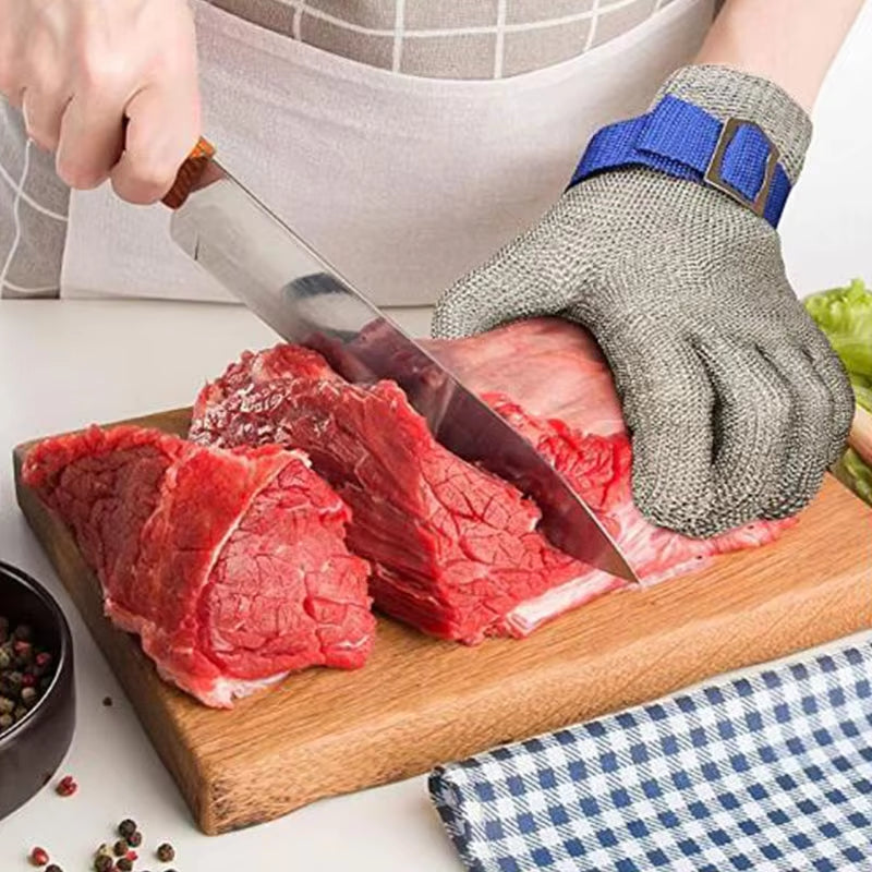 Cut-Resistant Steel Mesh Gloves for Safe Cutting and Handling