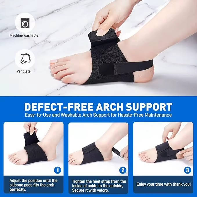 Gel-Cushioned Adjustable Inserts for Arch Support and Foot Comfort