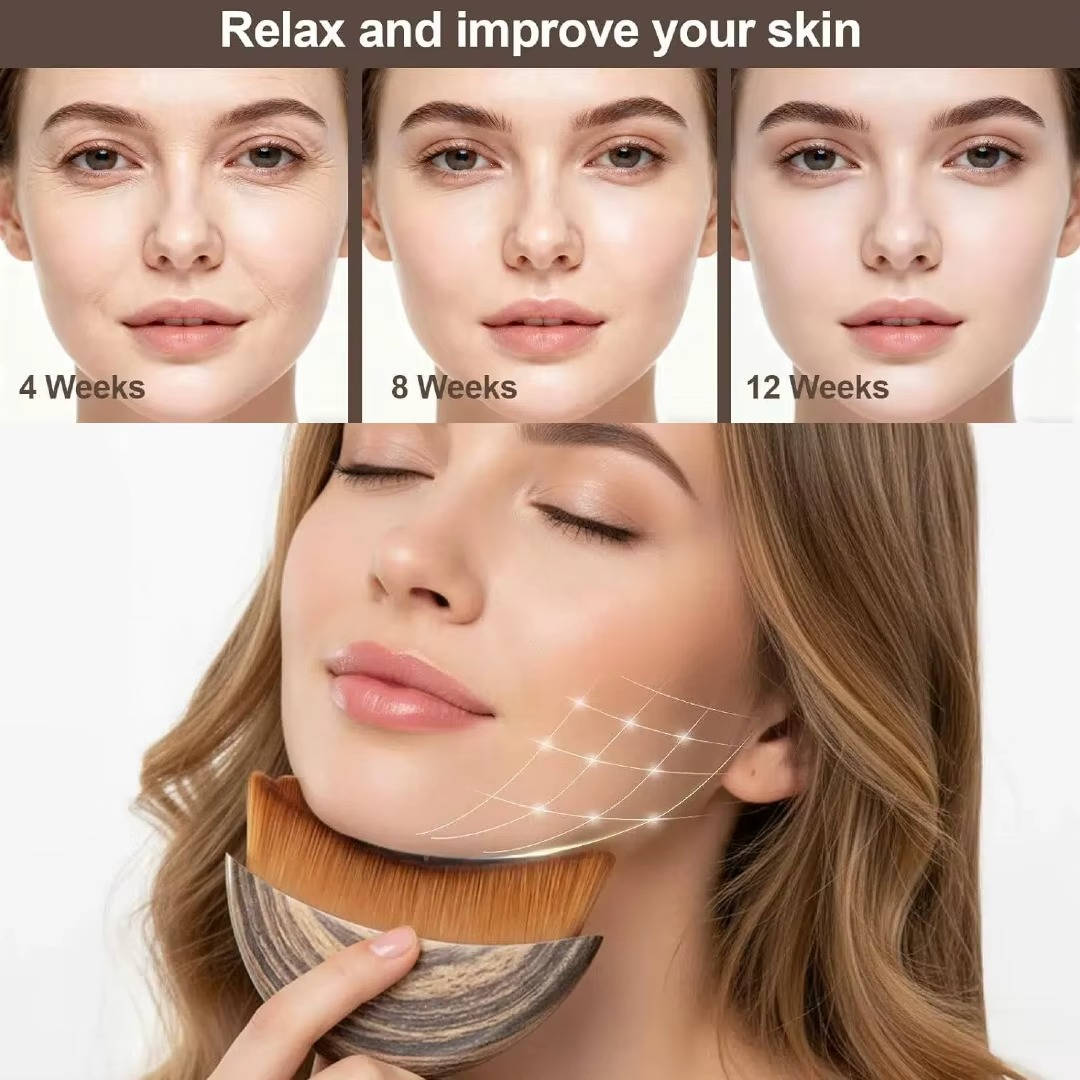 Soft Bristle Contour Brush for Facial Massage and Skin Care