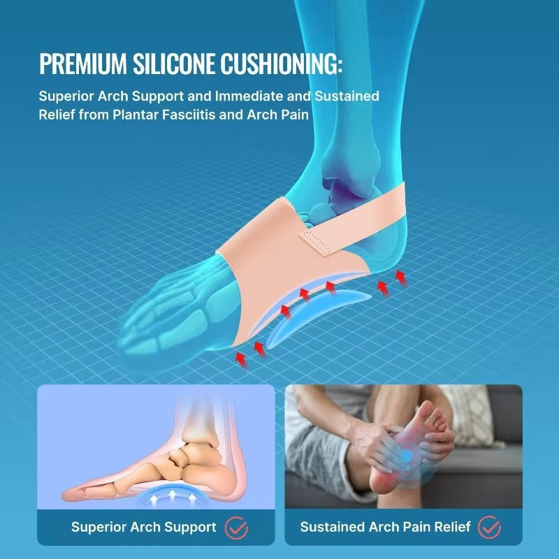 Gel-Cushioned Adjustable Inserts for Arch Support and Foot Comfort