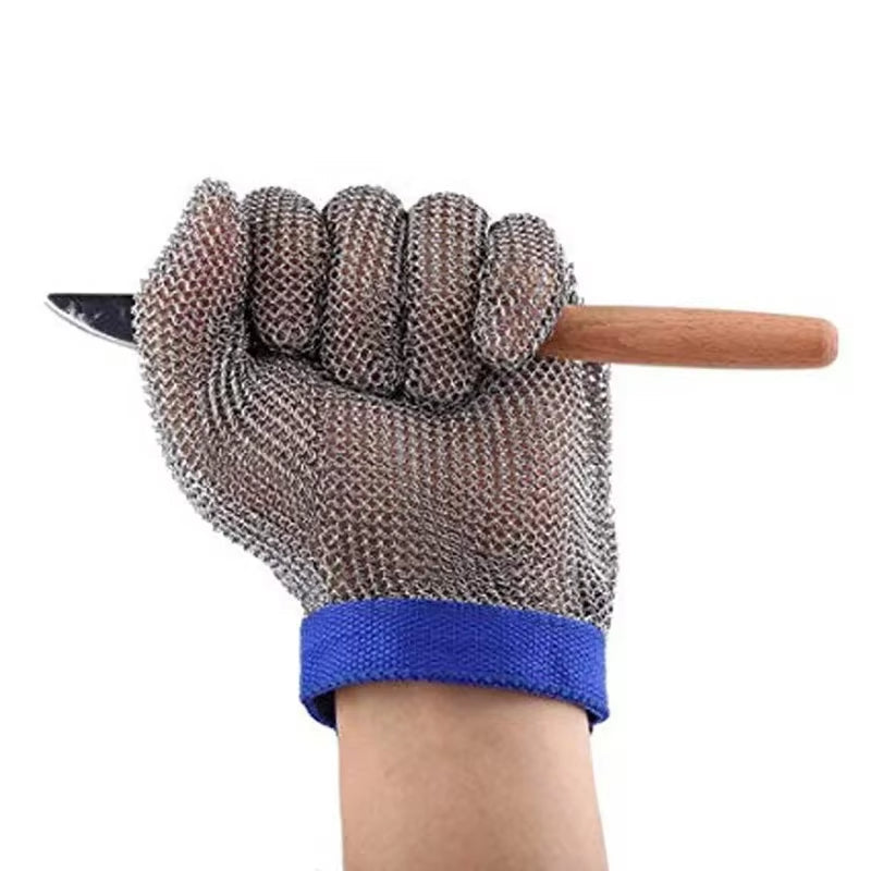 Cut-Resistant Steel Mesh Gloves for Safe Cutting and Handling