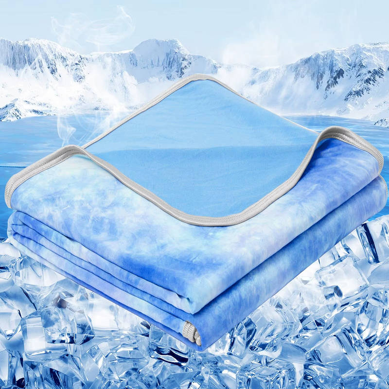 Lightweight Summer Comforter with Cooling Nylon Side and Soft Fabric Back