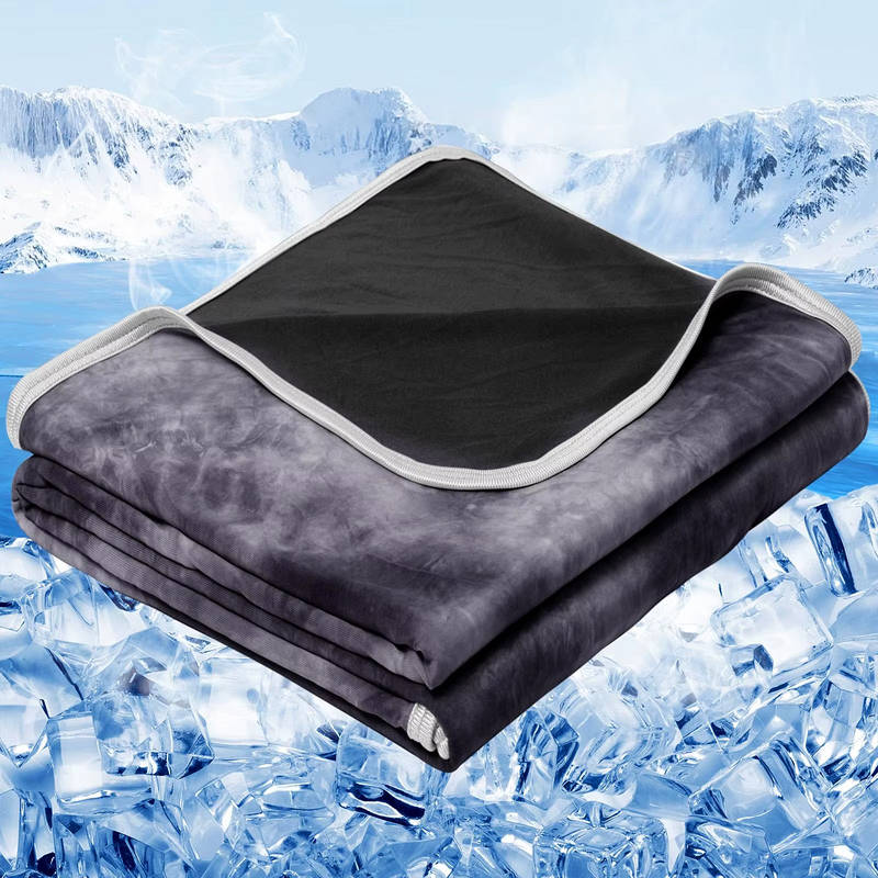 Lightweight Summer Comforter with Cooling Nylon Side and Soft Fabric Back