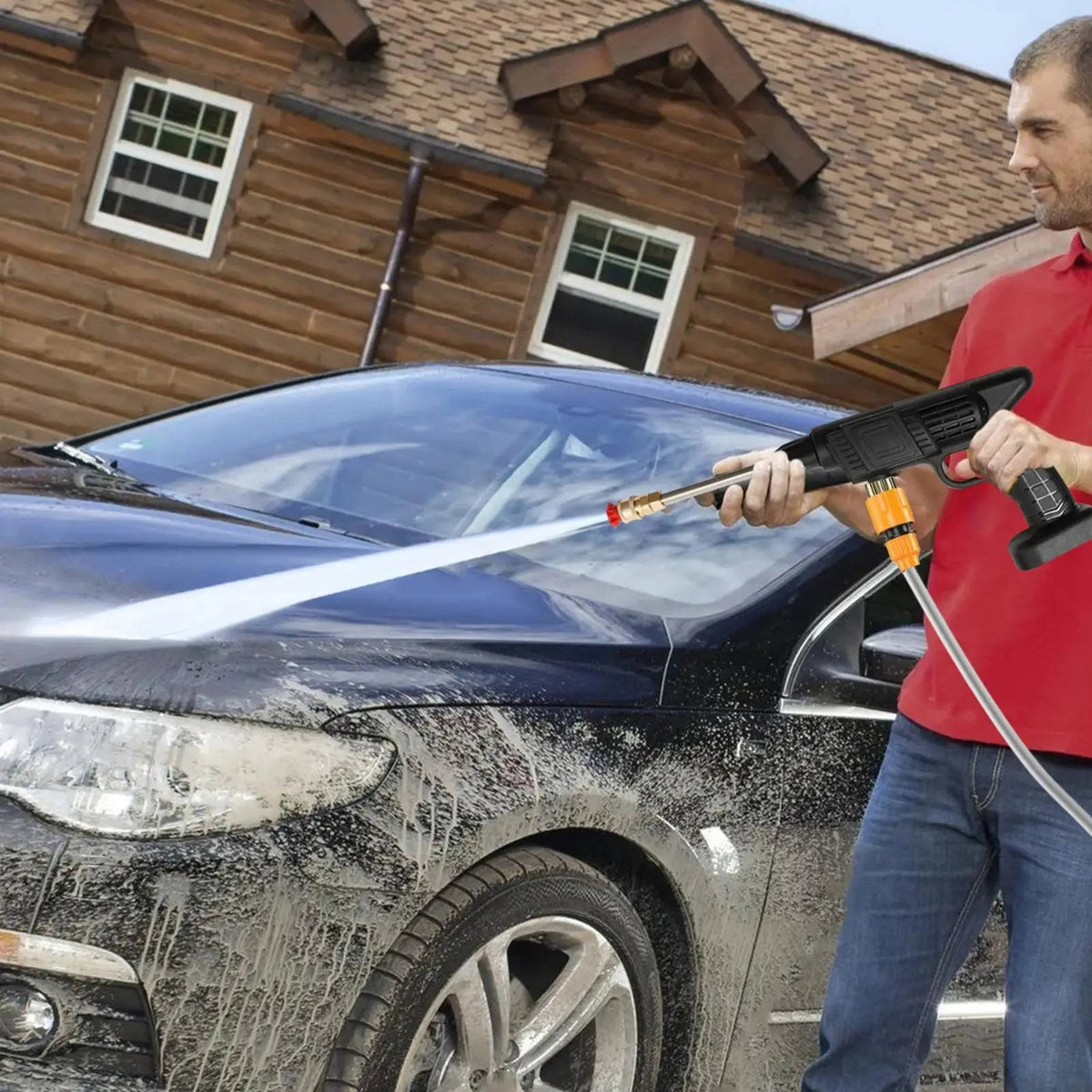 Portable Pressure Washer with Two Spray Modes and Soap Container, Copper Nozzle