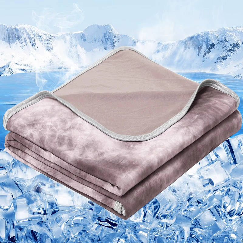 Lightweight Summer Comforter with Cooling Nylon Side and Soft Fabric Back