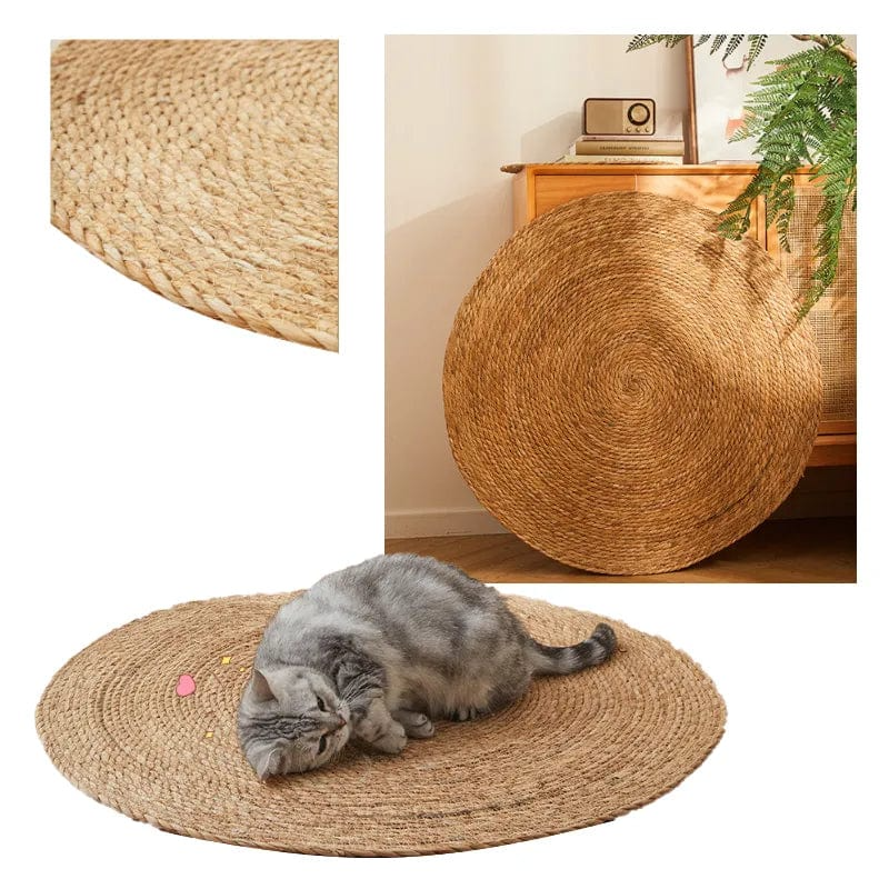 Natural and Durable Jute Cat Scratching Mat - Braided Design