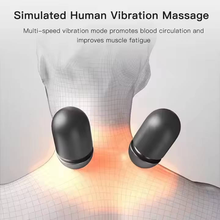 Neck Massage Pillow with Heat, Adjustable Support, and Vibration Options