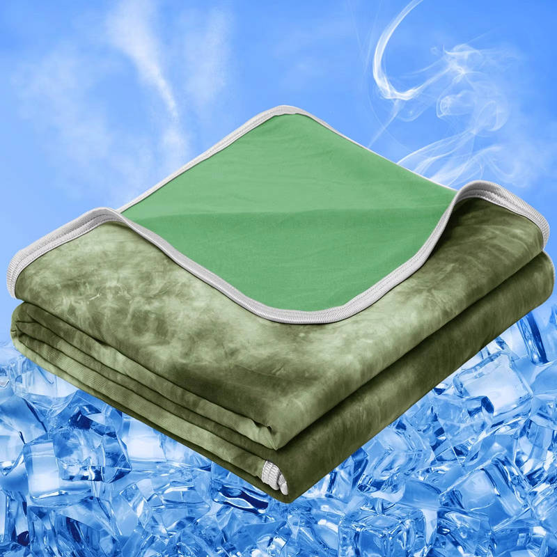 Lightweight Summer Comforter with Cooling Nylon Side and Soft Fabric Back