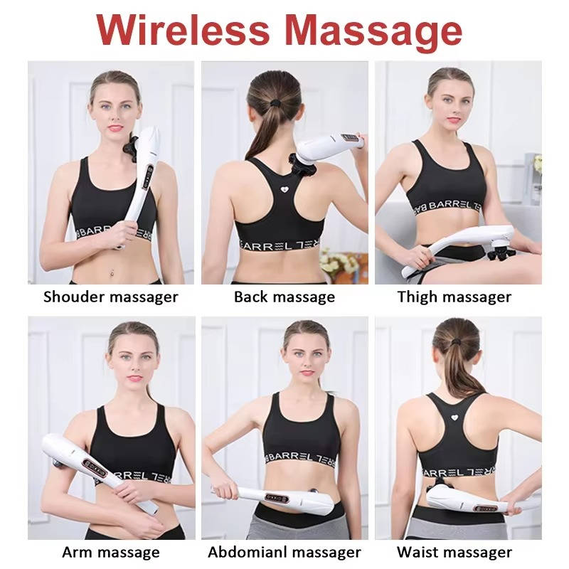 Corded Handheld Body Massager with 6 Attachments and Comfortable Grip