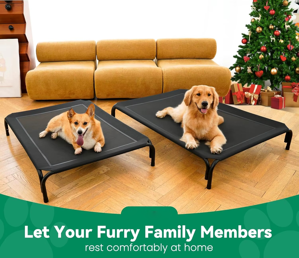 Spacious Dog Bed with Breathable Mesh for Indoor and Outdoor Comfort