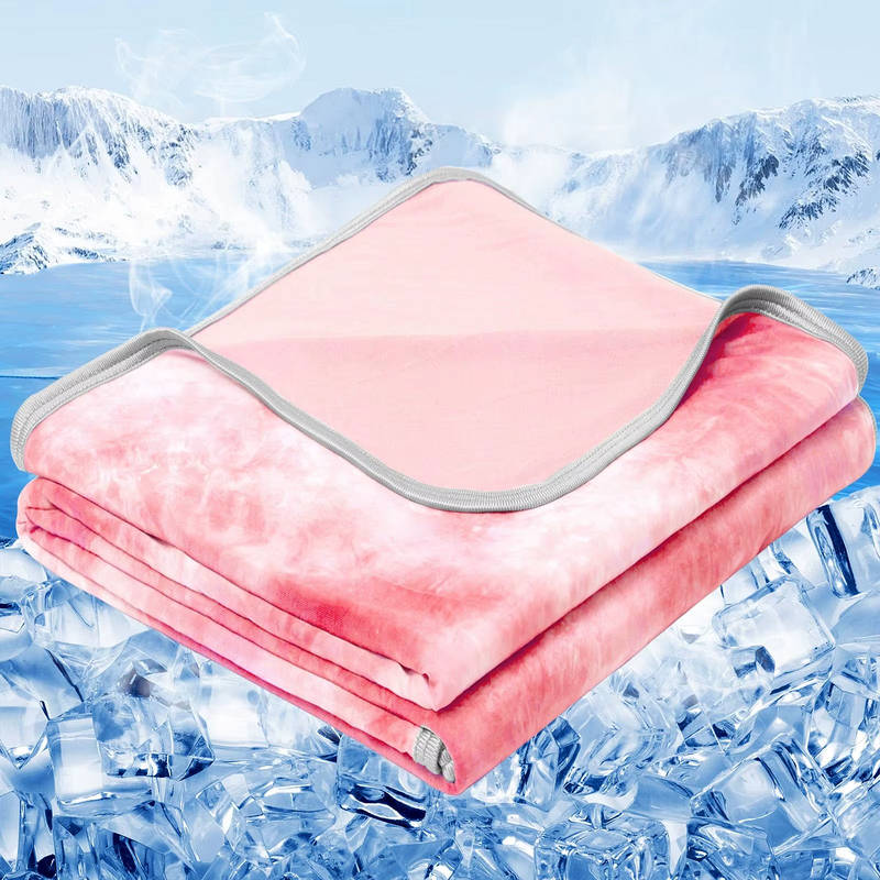Lightweight Summer Comforter with Cooling Nylon Side and Soft Fabric Back