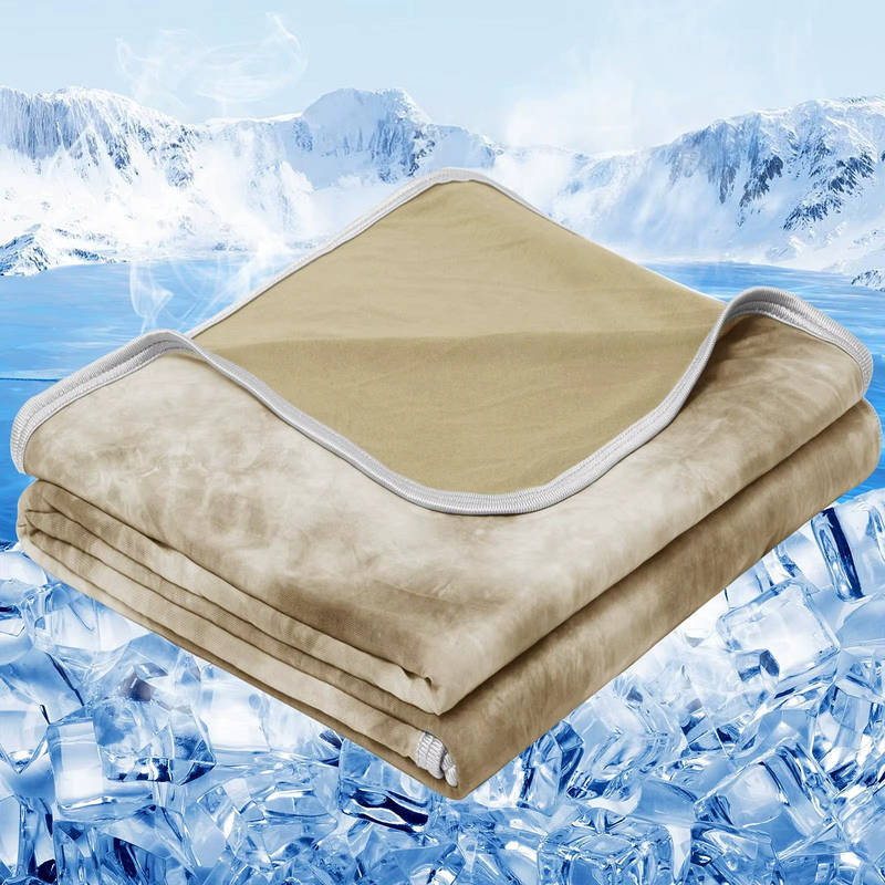 Lightweight Summer Comforter with Cooling Nylon Side and Soft Fabric Back