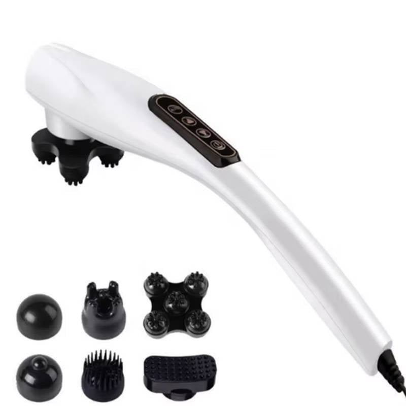 Corded Handheld Body Massager with 6 Attachments and Comfortable Grip
