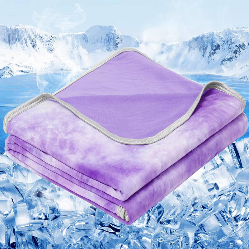Lightweight Summer Comforter with Cooling Nylon Side and Soft Fabric Back