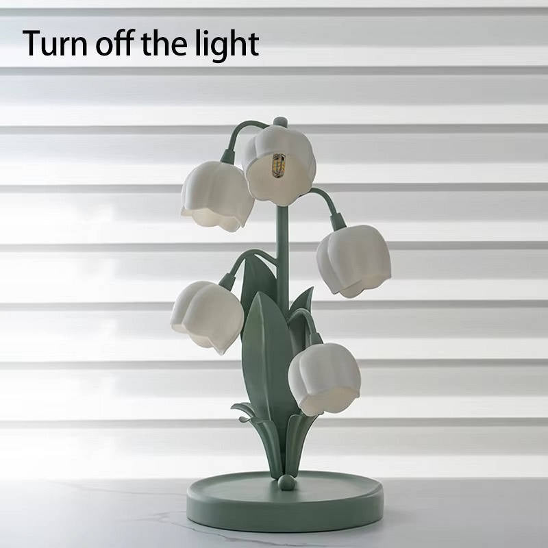 USB Powered Bonsai Table Lamp with Artificial Rose and 3 Lighting Options