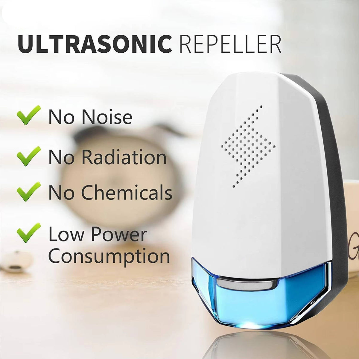 2-Pack Plug-In Ultrasonic Pest Repeller for Indoor Use