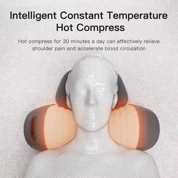 Neck Massage Pillow with Heat, Adjustable Support, and Vibration Options