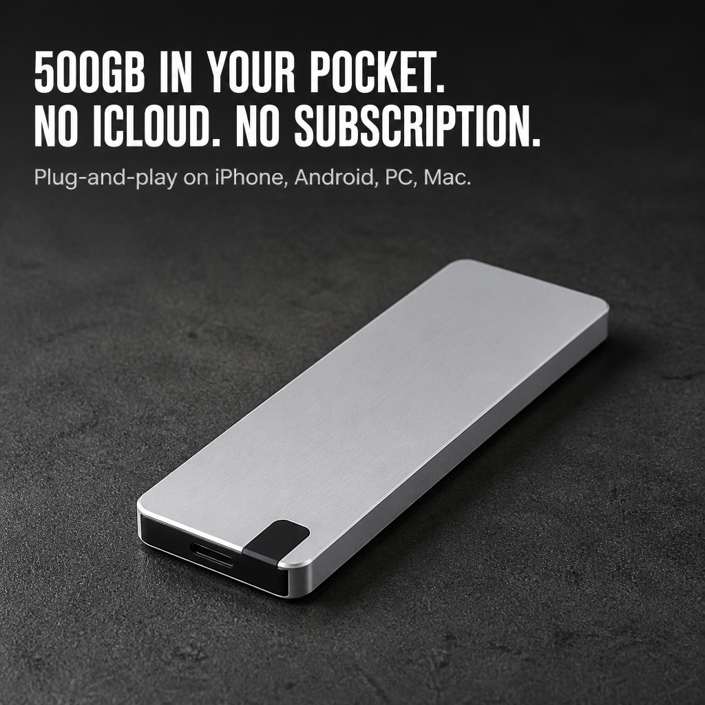 FlashVault™ — Liberate Your Phone From "Storage Nearly Full" Permanently | Plug-and-Play 500GB