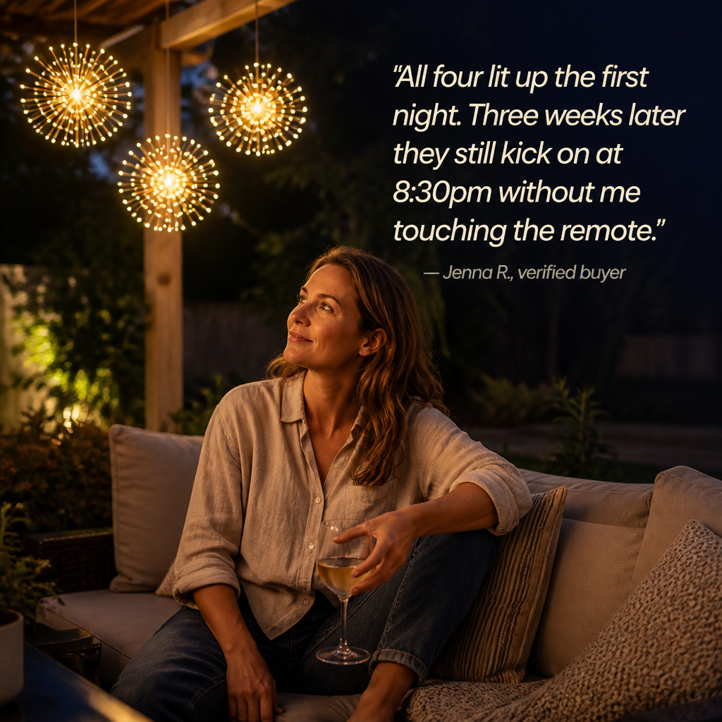LumaSphere™ — Suspend Twinkling Solar Firework Lights Over Any Patio or Garden