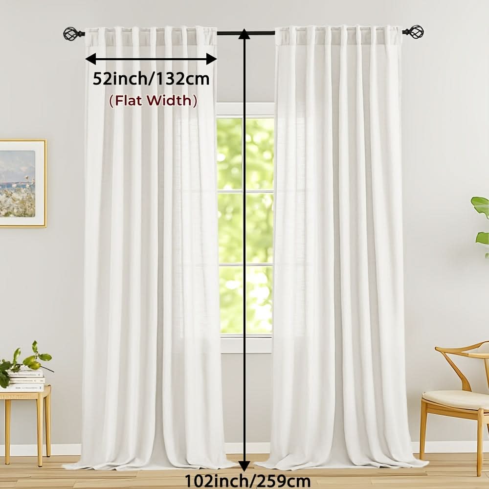 Flax Linen Sheer Curtains for Soft Light Filtering and Privacy