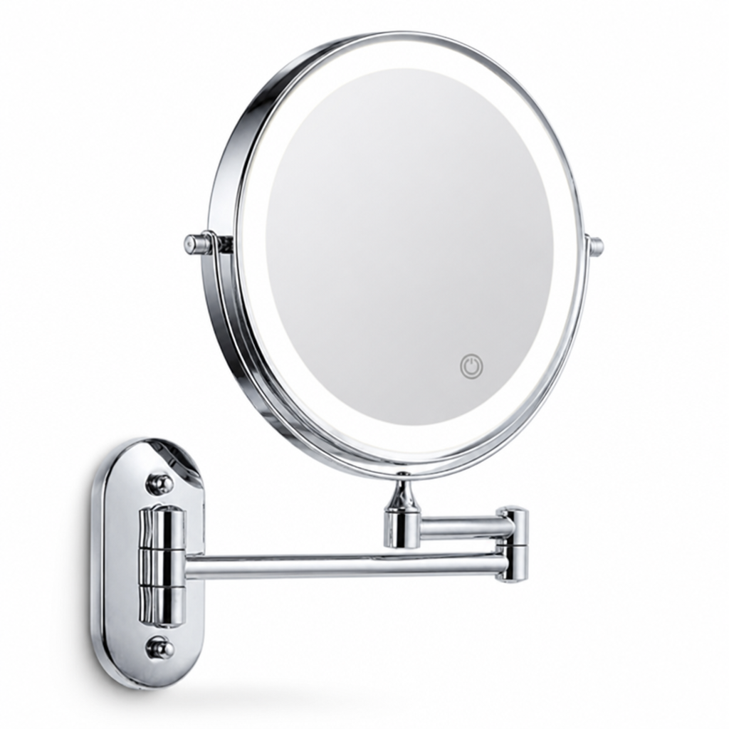 Rechargeable Stepless LED Wall-Mounted Magnifying Mirror (3x–10x)