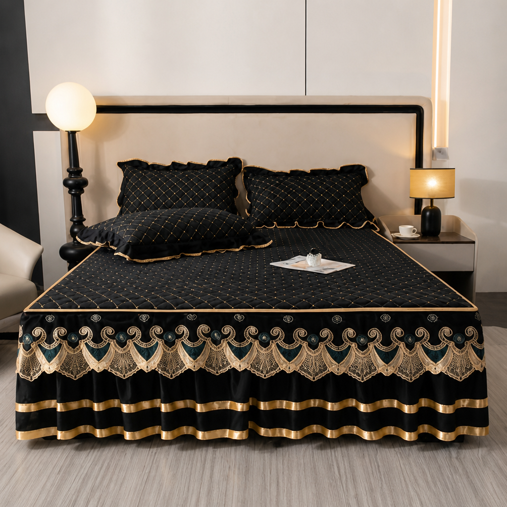 LuxeRuffle™ — Transform Your Bed into a Cloud of Cozy Elegance That Never Slips or Slides