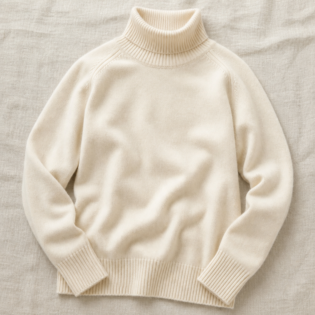 ArcticSilk™ – Comfortable Relaxed-Fit Turtleneck Sweater Featuring Ribbed Edges