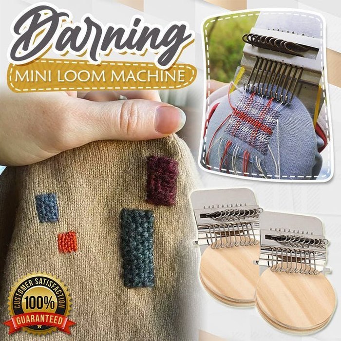 Vintage Mending Loom Set for Weaving and Repairing Socks, Sweaters, Jeans