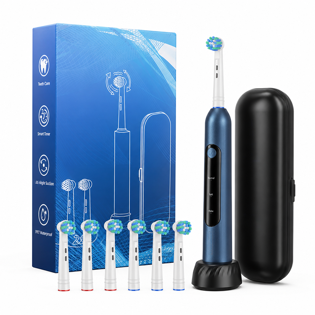 10000 RPM Rechargeable Electric Toothbrush (8 Replaceable Heads)