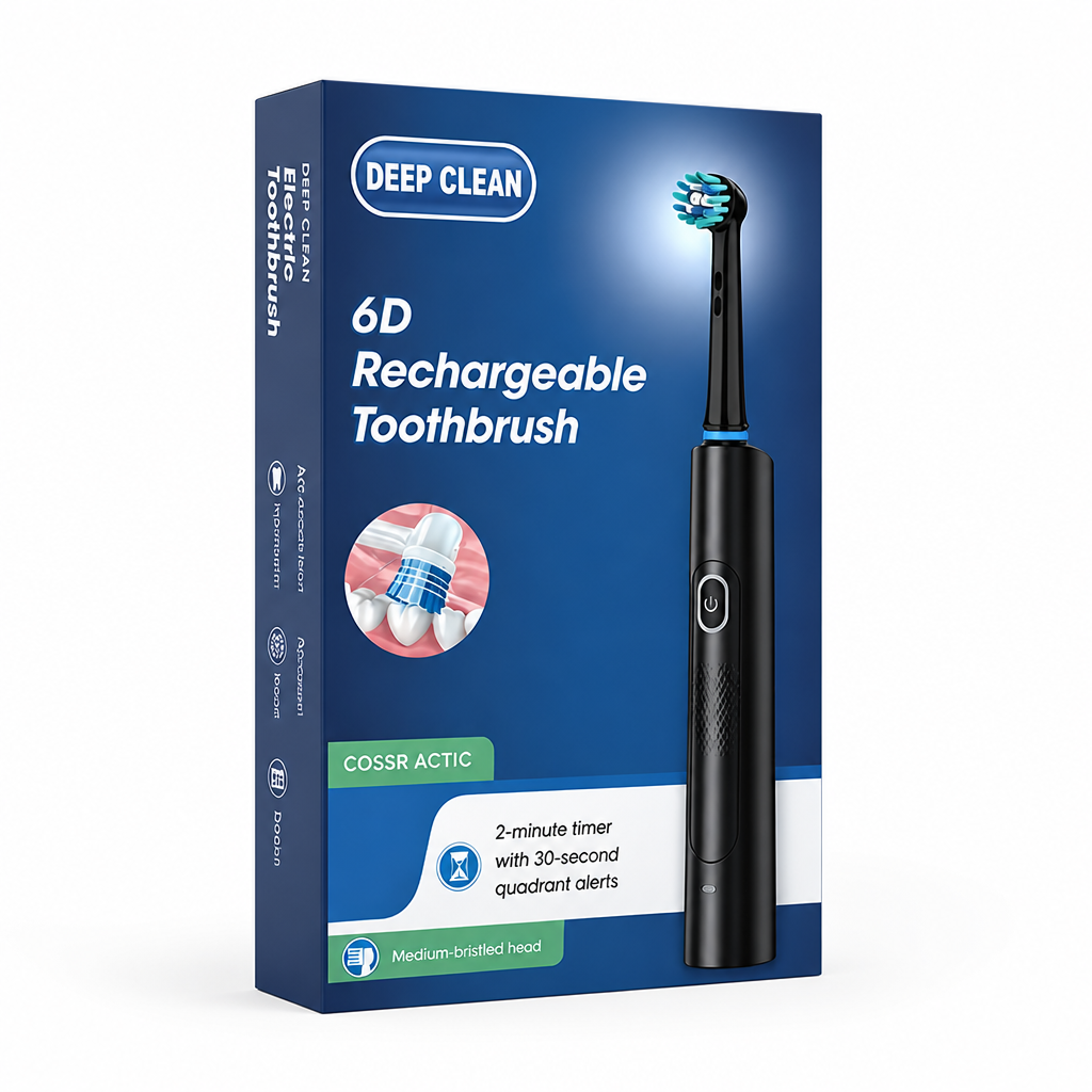 Rechargeable Dual-Mode IP67 Waterproof Electric Toothbrush (2-Min Timer)