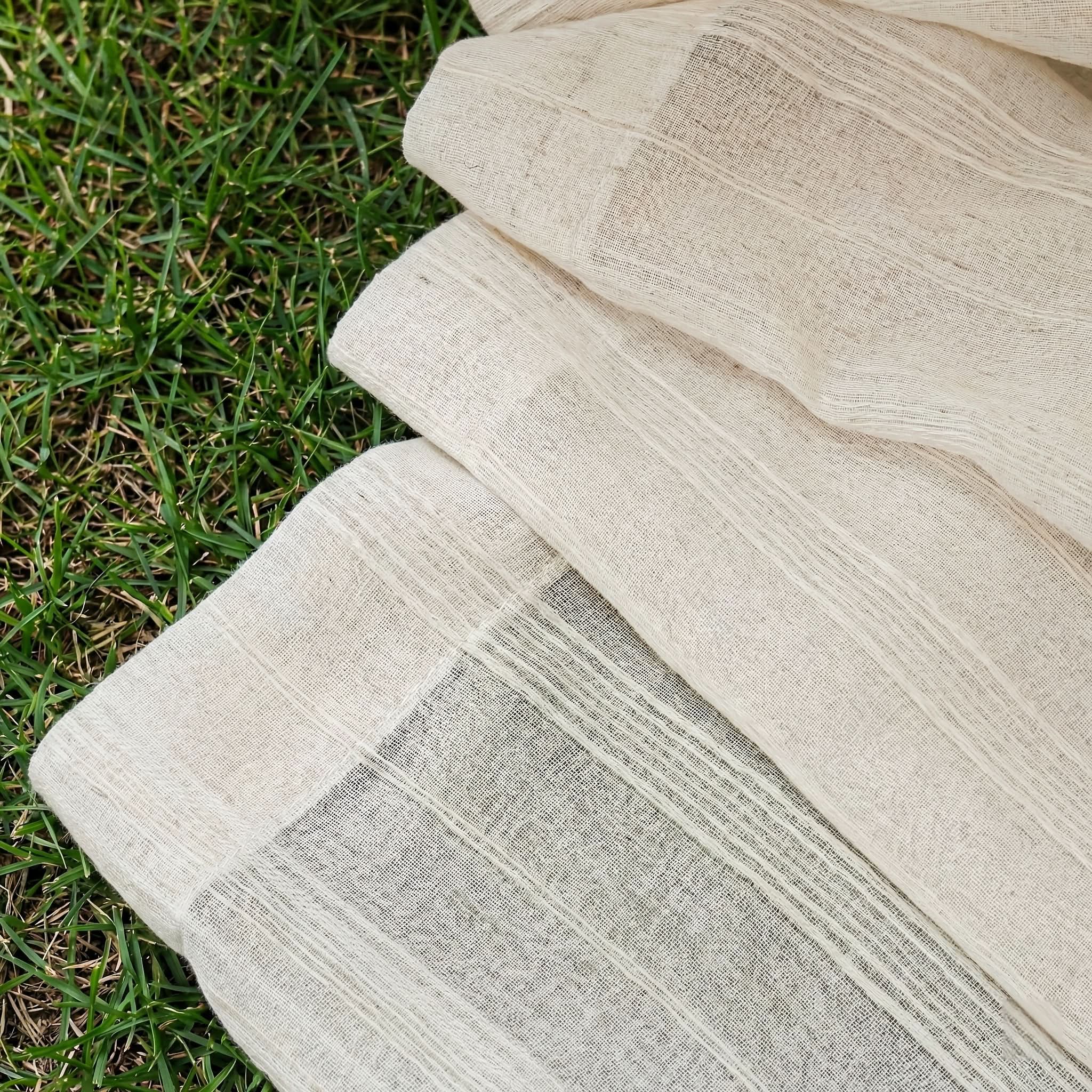 Outdoor Sheer Curtains in Faux Linen for Boho Patio Privacy