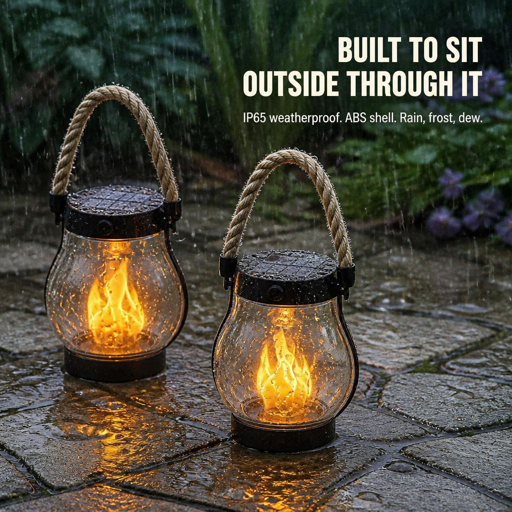 LumaFlare™ Solar Lantern — Illuminate Any Patio With Authentic Flame Glow Till Dawn, No Cords