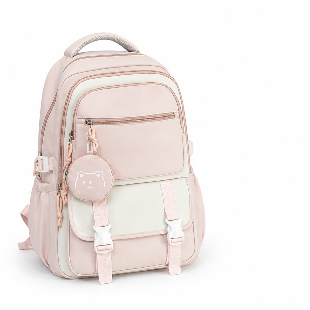 Lightweight & Spacious Nylon Backpack (Includes Coin Purse)