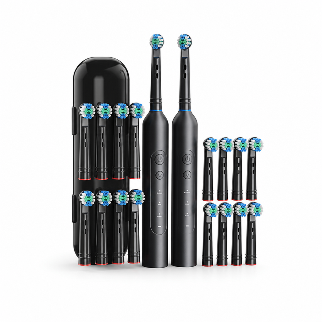 Rechargeable IPX7 Waterproof Electric Toothbrush (16 Replacement Heads)
