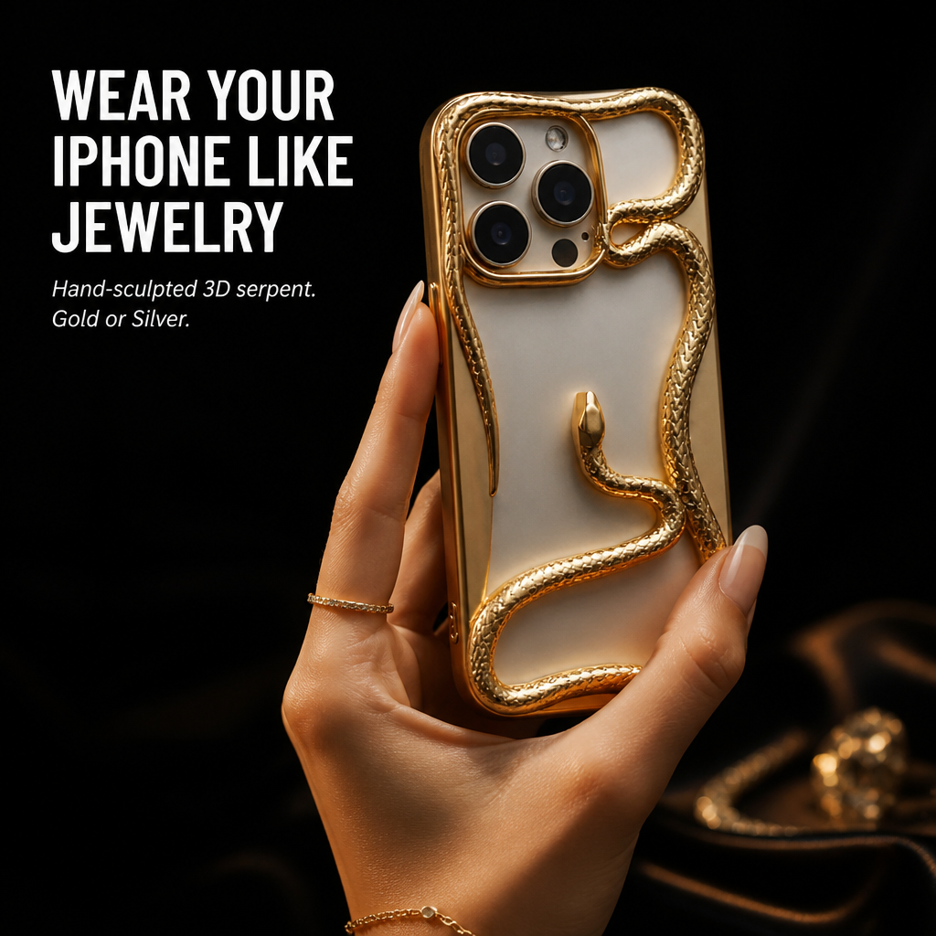 Serpentine Luxe™ — Sport Your iPhone as a Sculpted Jewelry Masterpiece