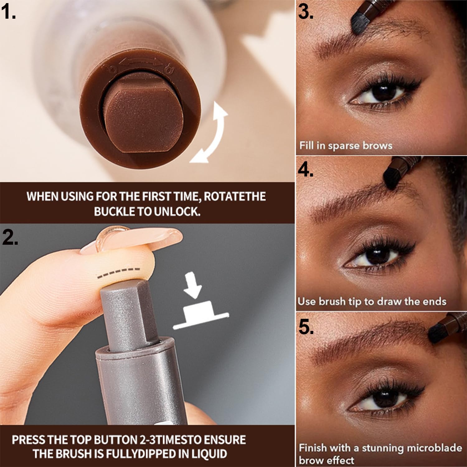 Waterproof Eyebrow Shaper with Angled Brush
