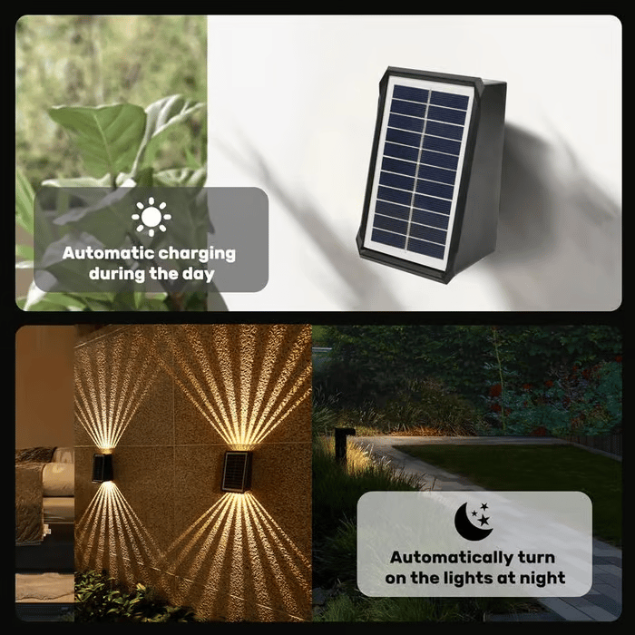 Dual-Beam Solar Wall Light