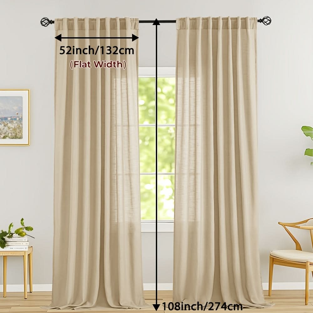 Flax Linen Sheer Curtains for Soft Light Filtering and Privacy