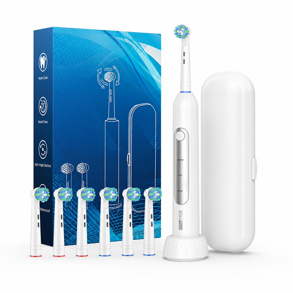 10000 RPM Rechargeable Electric Toothbrush (8 Replaceable Heads)