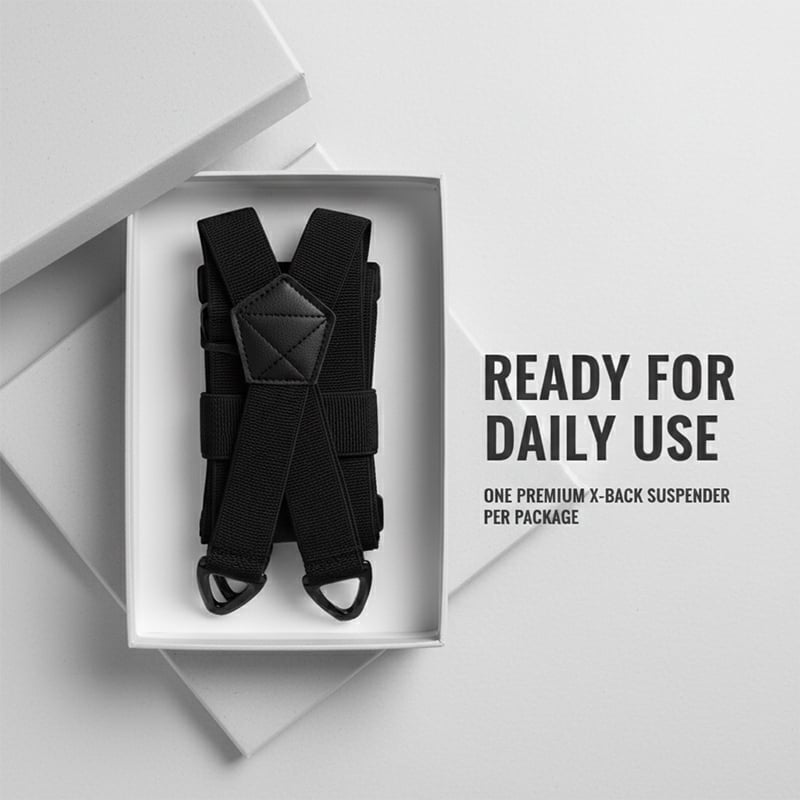 Adjustable Non-Slip Suspenders with Four Clips