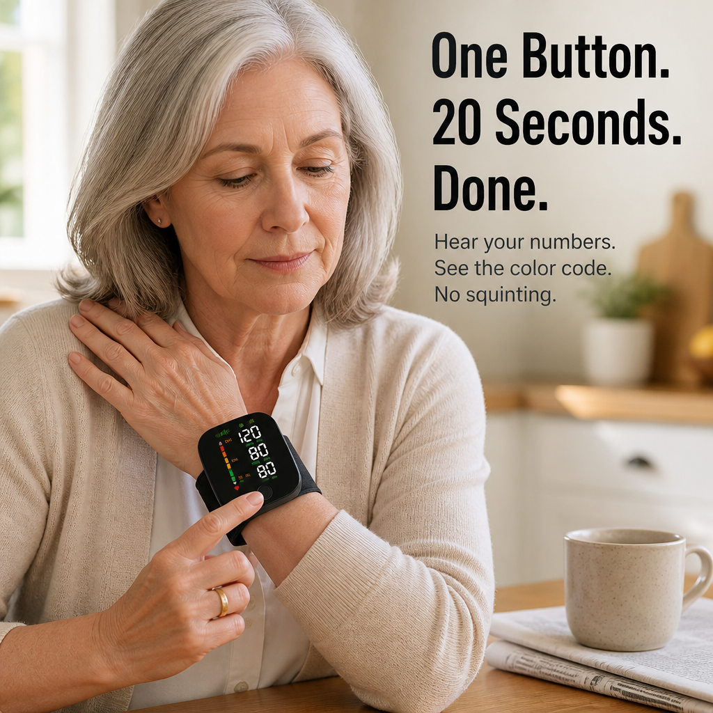 PulseSure™ — Press a Single Button, Get Your Reading in 20 Seconds Sharp