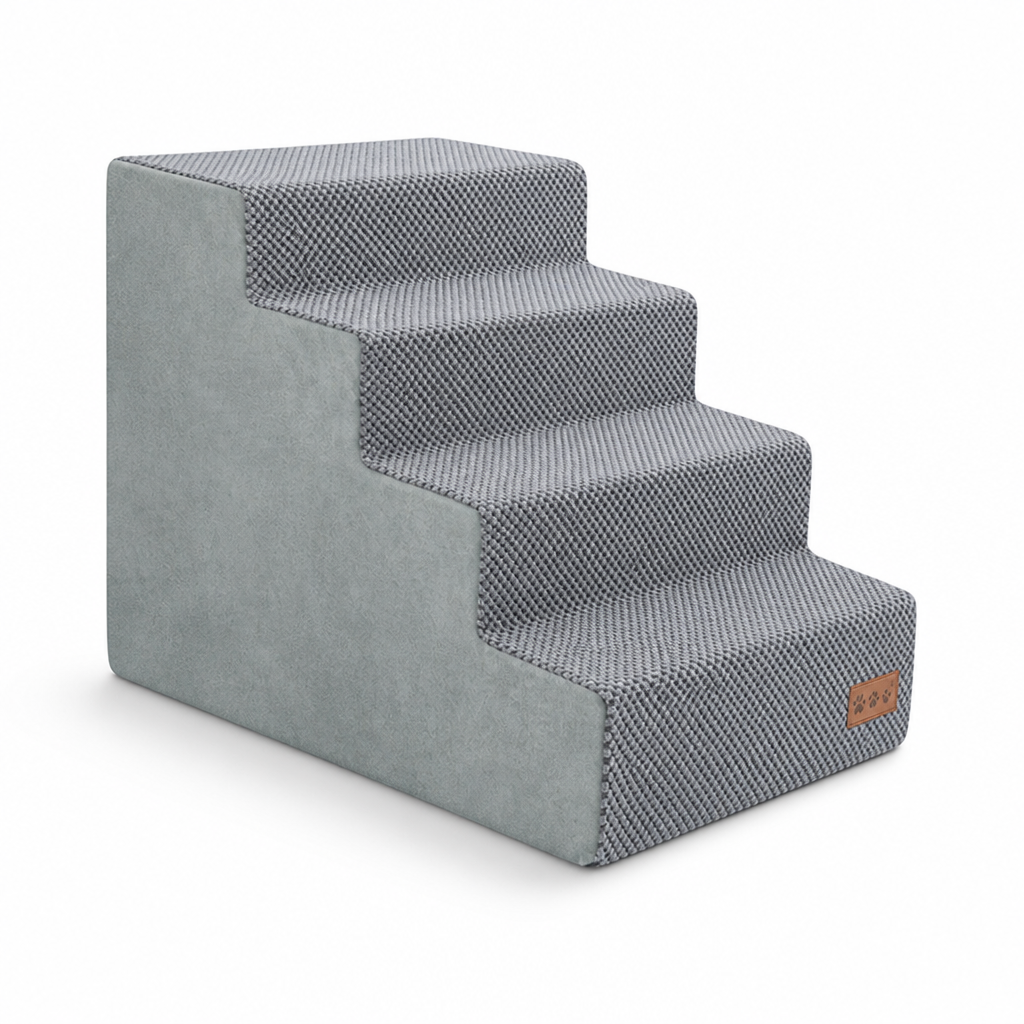 High-Density Memory Foam & Non-Slip Pet Steps (3-5 Steps)