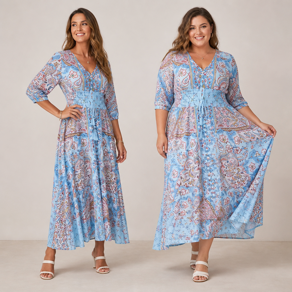 LunaFleur™ Long Floral Dress — Celebrate Every Curve with Featherlight Confidence