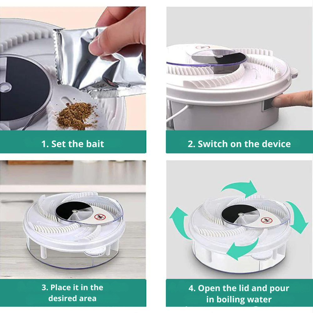 Fly Catcher | Chemical-Free Quiet Insect Trap | Bait Traps | SilentCatch