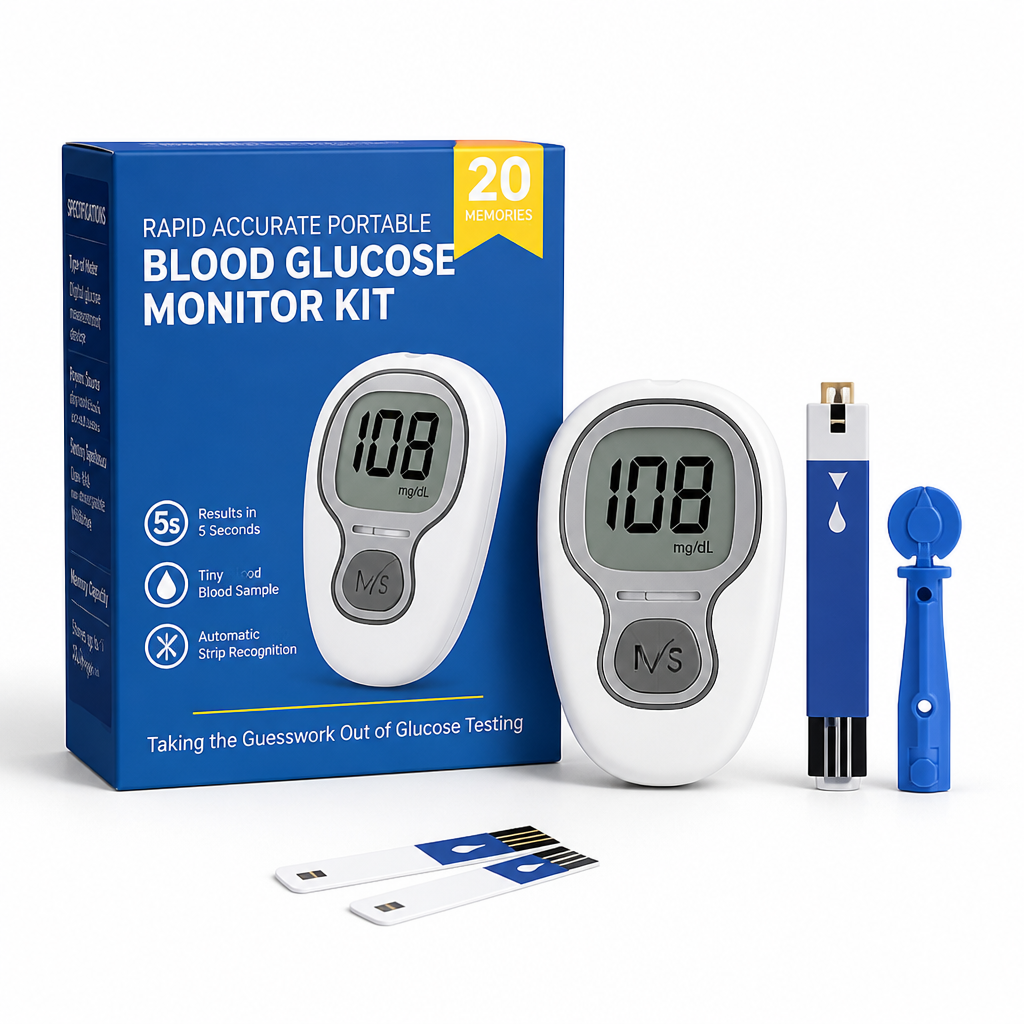 Rapid Accurate Portable Blood Glucose Monitor Kit