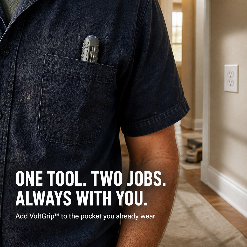 VoltGrip™ — Screw Fasteners and Detect Live Wires With a Single Pocket Tool
